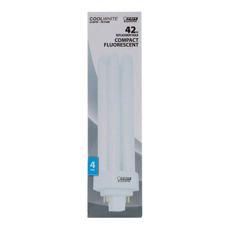 200W Equiv PL CFLNI Triple Tube 4-Pin Plug-in GX24Q-4 Base Compact Fluorescent CFL Light Bulb, Cool White 4100K(50-Pack)
