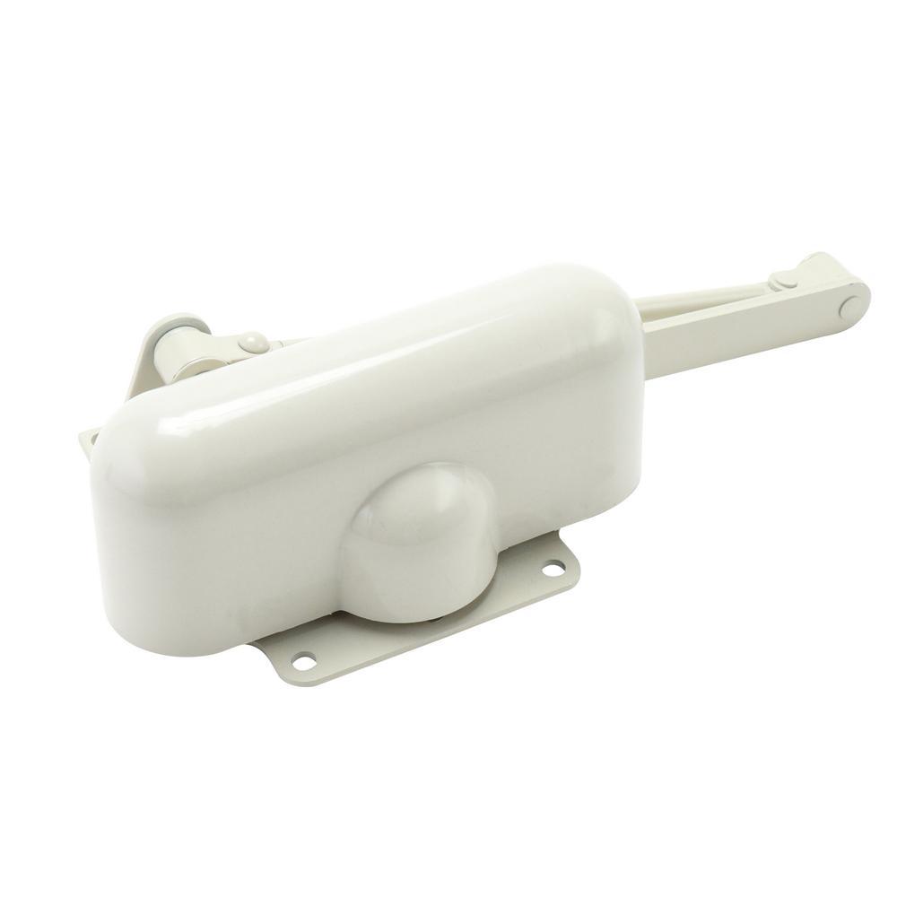 Light-Duty Ivory Aluminum Residential Hold-Open Door Closer - Super Arbor