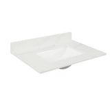 31 in. W x 22 in. D x 0.75 in. H Quartz Vanity Top in Statuario White with White Basin - Super Arbor