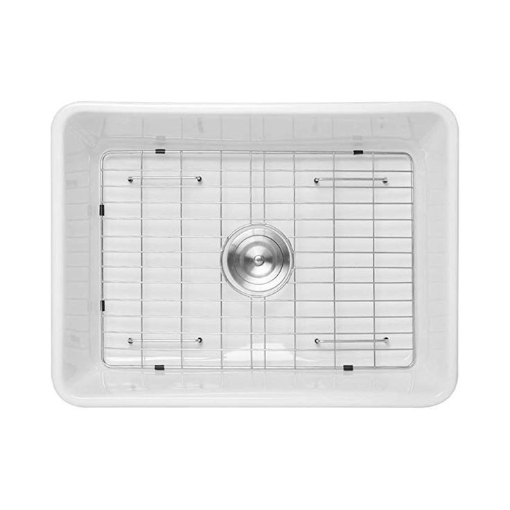 Fireclay 24 in. Single Bowl Farmhouse/ Apron-Front Porcelain Ceramic Kitchen Sink in White