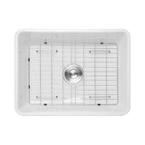 Fireclay 24 in. Single Bowl Farmhouse/ Apron-Front Porcelain Ceramic Kitchen Sink in White