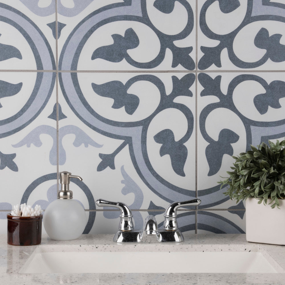 Merola Tile Amberes Azul II 13 in. x 13 in. Ceramic Floor and Wall Tile (15.85 sq. ft./Case)