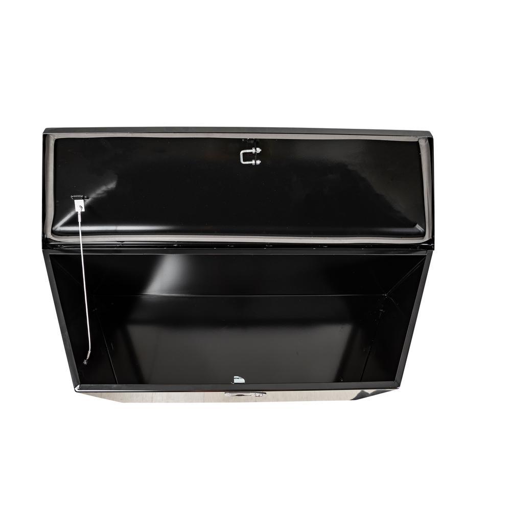 12 in. x 13.25 in. x 26 in. Gloss Black Steel Trailer Tongue Truck Tool Box - Super Arbor