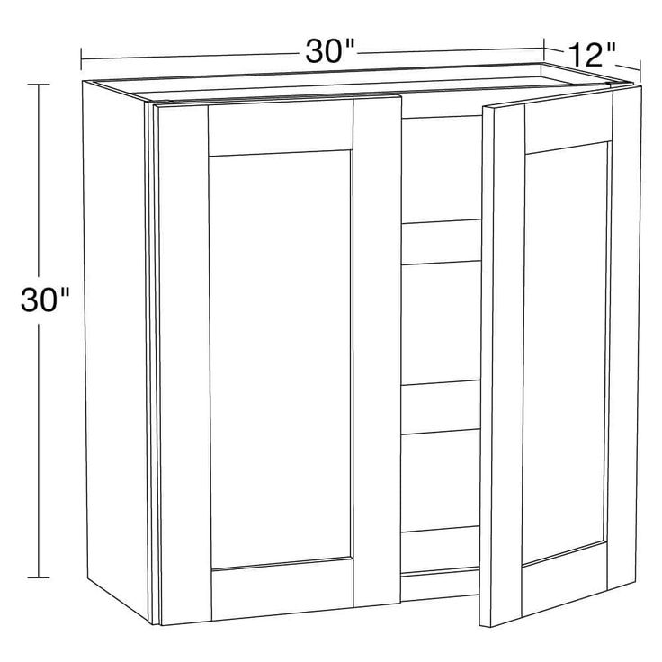 Home Decorators Collection Washington Vessel Blue Plywood Shaker Assembled Wall Kitchen Cabinet 2 Shelves Soft Close 30 in W x 12 in D x 30 in H