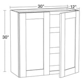 Home Decorators Collection Washington Vessel Blue Plywood Shaker Assembled Wall Kitchen Cabinet 2 Shelves Soft Close 30 in W x 12 in D x 30 in H