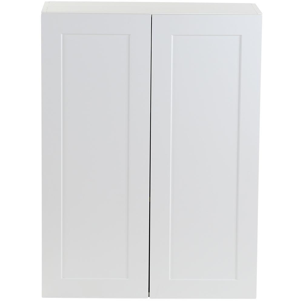 Cambridge Shaker Assembled 30x42x12.5 in. Wall Cabinet with 2 Soft Close Doors in White - Super Arbor