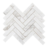 American Olean Genuine Stone White Ember 11-in x 12-in Honed Marble Herringbone Floor and Wall Mosaic Tile (0.67-sq ft per Piece)