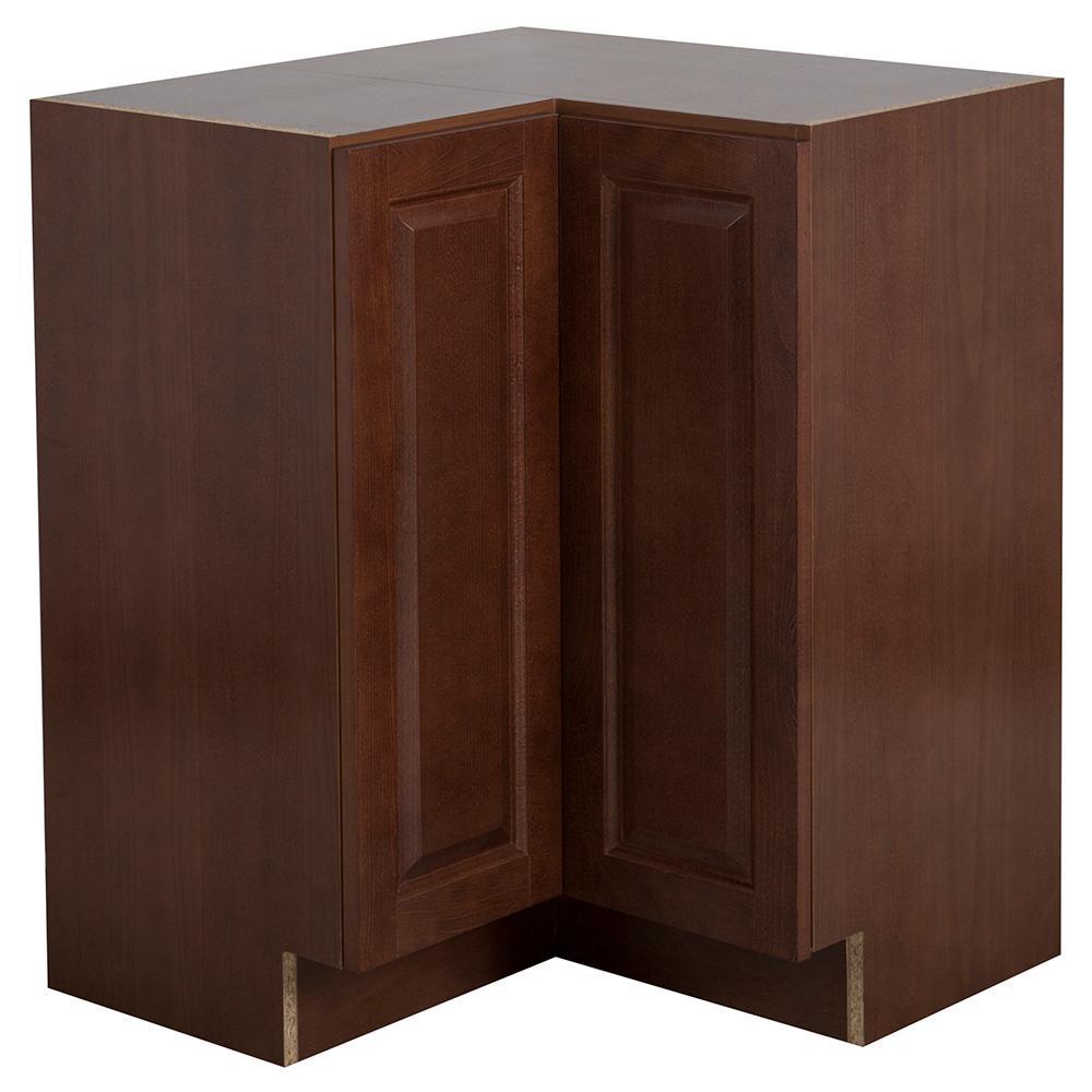Benton Assembled 27.6 in. x 27.6 in. x 34.5 in. Lazy Susan Corner Base Cabinet in White - Super Arbor