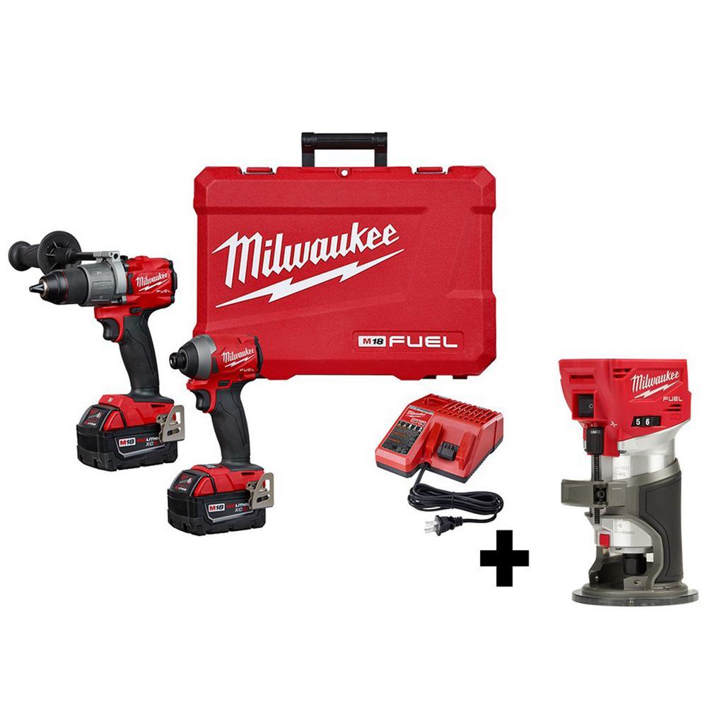 M18 FUEL 18-Volt Lithium-Ion Brushless Cordless Hammer Drill and Impact Driver Combo Kit (2-Tool) with Free HACKZALL - Super Arbor