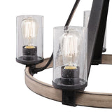 Kichler Barrington 5-Light Distressed Black and Wood Tone Rustic Chandelier - Super Arbor