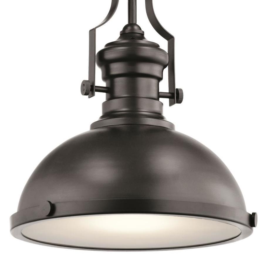 Kichler Satin Nickel Industrial Frosted Glass Dome LED Pendant Light - Super Arbor