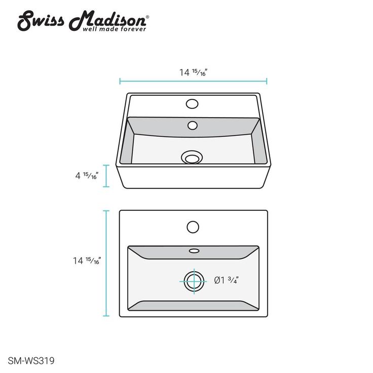Swiss Madison Claire Compact Ceramic Wall Hung Sink in White