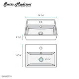 Swiss Madison Claire Compact Ceramic Wall Hung Sink in White
