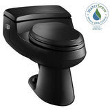 San Raphael Comfort Height 1-piece 1 GPF Single Flush Elongated Toilet in Black, Seat Included - Super Arbor