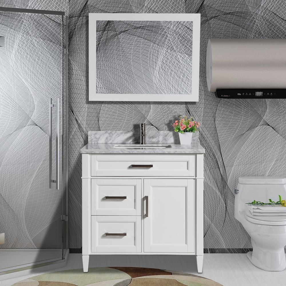 Savona 72 in. W x 22 in. D x 36 in. H Bath Vanity in Espresso with Vanity Top in White with White Basin and Mirror - Super Arbor
