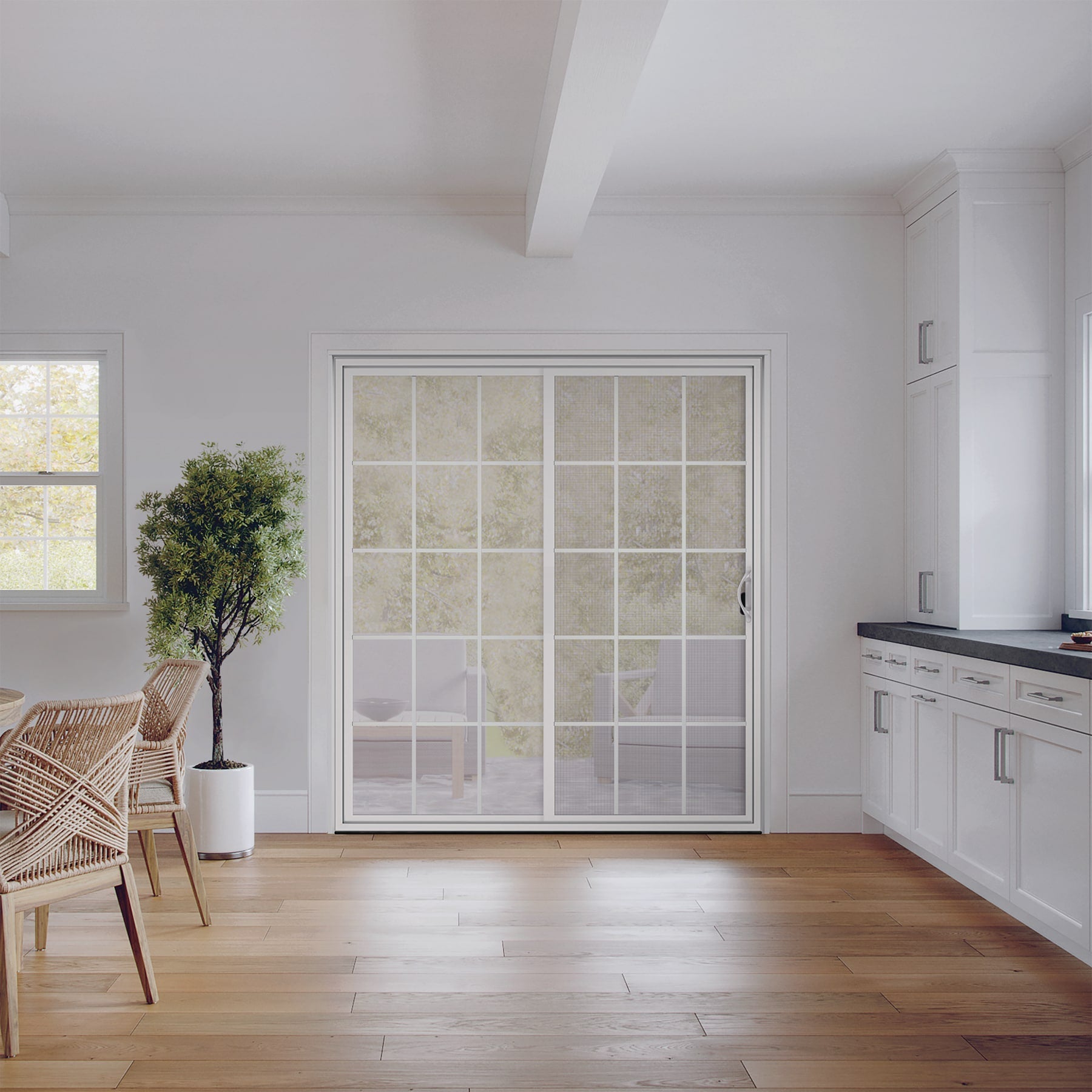 JELD-WEN 96-in x 80-in Vinyl Sliding, Left-hand sliding – additional view 6