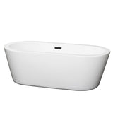 Mermaid 71 in. Acrylic Flatbottom Center Drain Soaking Tub in White - Super Arbor