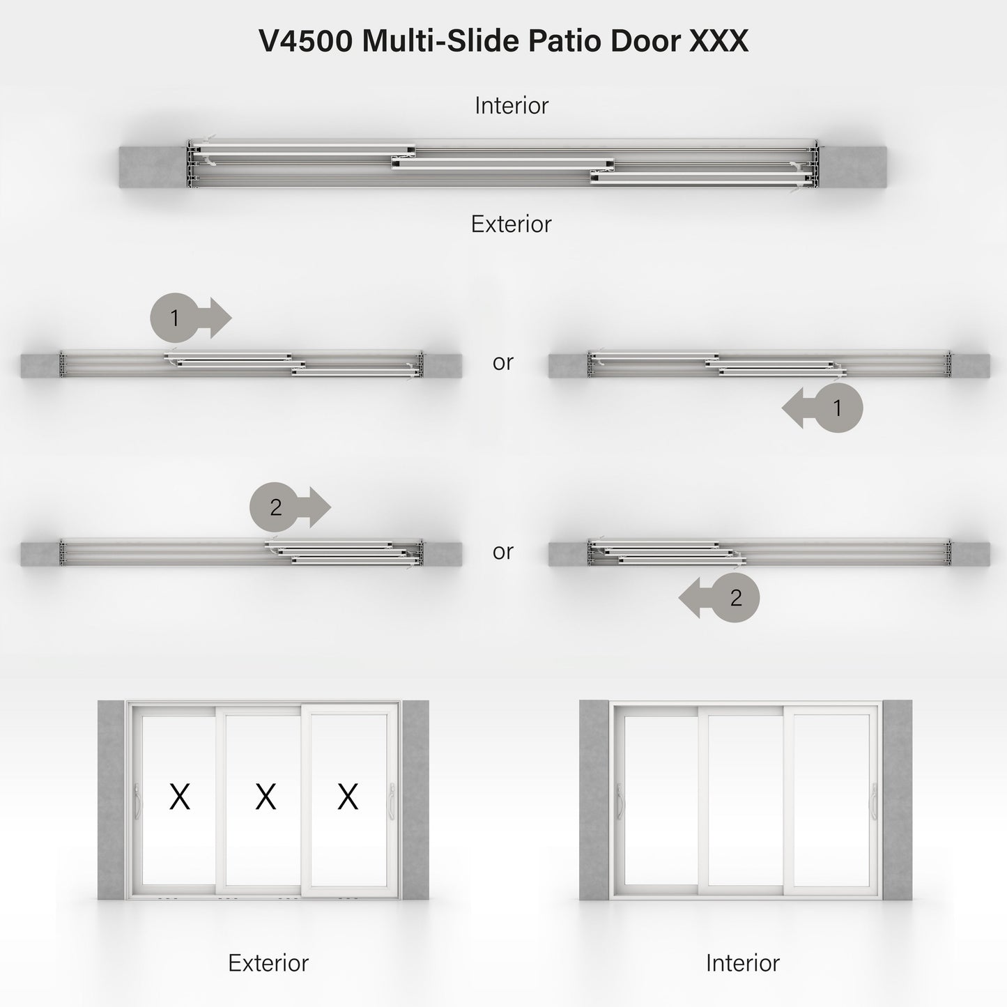 JELD-WEN 105-in x 80-in Vinyl Sliding, Universal reversible – additional view 6