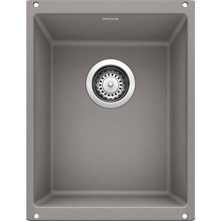 PRECIS Undermount Granite Composite 13.75 in. Single Bowl Bar Sink in Metallic Gray