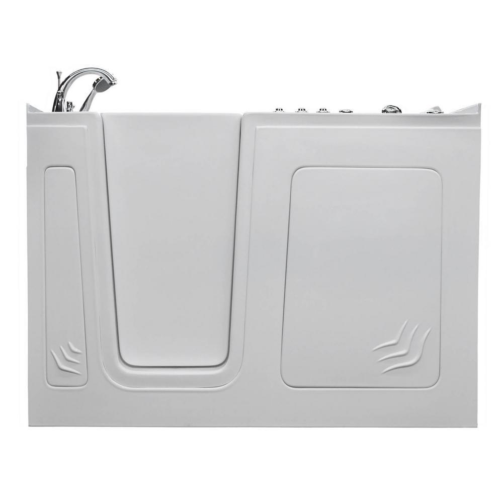 HD Series 60 in. Left Drain Quick Fill Walk-In Whirlpool and Air Bath Tub with Powered Fast Drain in White - Super Arbor