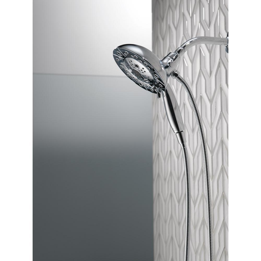 In2ition Two-in-One 5-Spray 6.9 in. Dual Wall Mount Fixed and Handheld H2Okinetic Shower Head in Chrome - Super Arbor