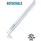 18-Watt 4 ft. Linear T8 Rotatable Clear 5000K LED Tube Light Bulb (24-Pack) - Super Arbor