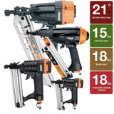 Pneumatic Framing and Finishing Nailers and Stapler Combo Kit with Canvas Bag (4-Pieces) - Super Arbor