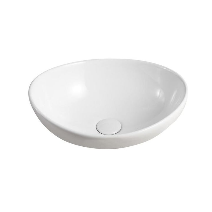Elanti Oval Vessel Bathroom Sink in White