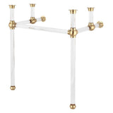 Empire 30 in. Acrylic Wash Stand with Satin Brass P-Trap Kit, Marble Counter Top, and White Basin - Super Arbor