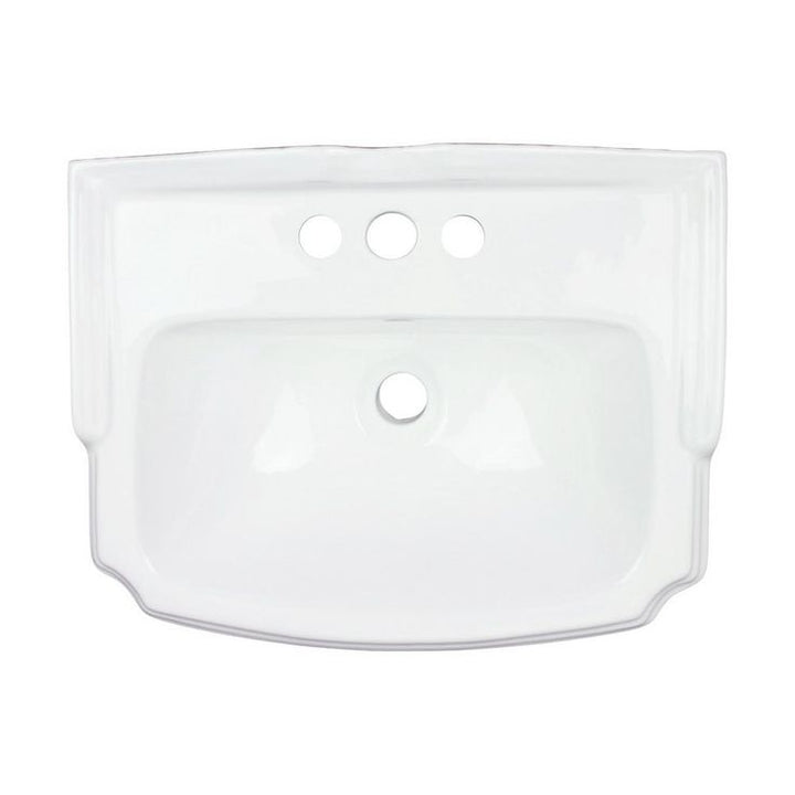 Cloakroom 19 in. Pedestal Combo Bathroom Sink in White with Overflow