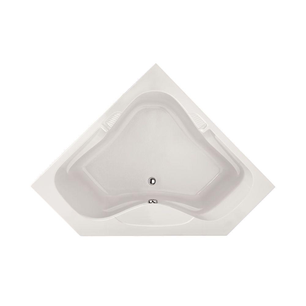 Lexington 60 in. Corner Drop-in Bathtub in White - Super Arbor