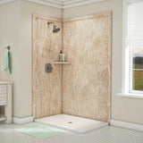 Elegance 36 in. x 48 in. x 80 in. 7-Piece Easy Up Adhesive Corner Shower Wall Surround in Triton - Super Arbor