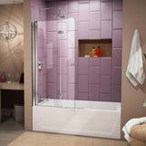 Aqua Fold 36 in. x 58 in. Frameless Hinged Tub Door in Chrome - Super Arbor