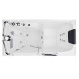 53 in. Left Drain Quick Fill Walk-In Whirlpool Bath Tub with Left Side Door in White - Super Arbor