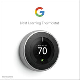 Nest Learning Thermostat 3rd Gen in Stainless Steel - Super Arbor