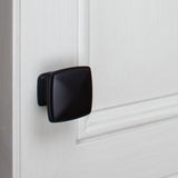 1-1/4 in. Matte Black Square Deco Cabinet Knobs (10-Pack) - Super Arbor