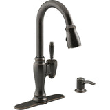Arsdale Single-Handle Pull-Down Sprayer Kitchen Faucet with Soap/Lotion Dispenser in Vibrant Stainless - Super Arbor