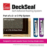 Owens Corning DeckSeal SA SBS Cap Roll Roofing, Shasta White, 39.375-ft W x 32.833-ft L, 100-sq ft Coverage