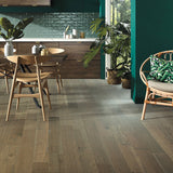 allen + roth Hickory Saddle hardwood flooring — surface grain detail