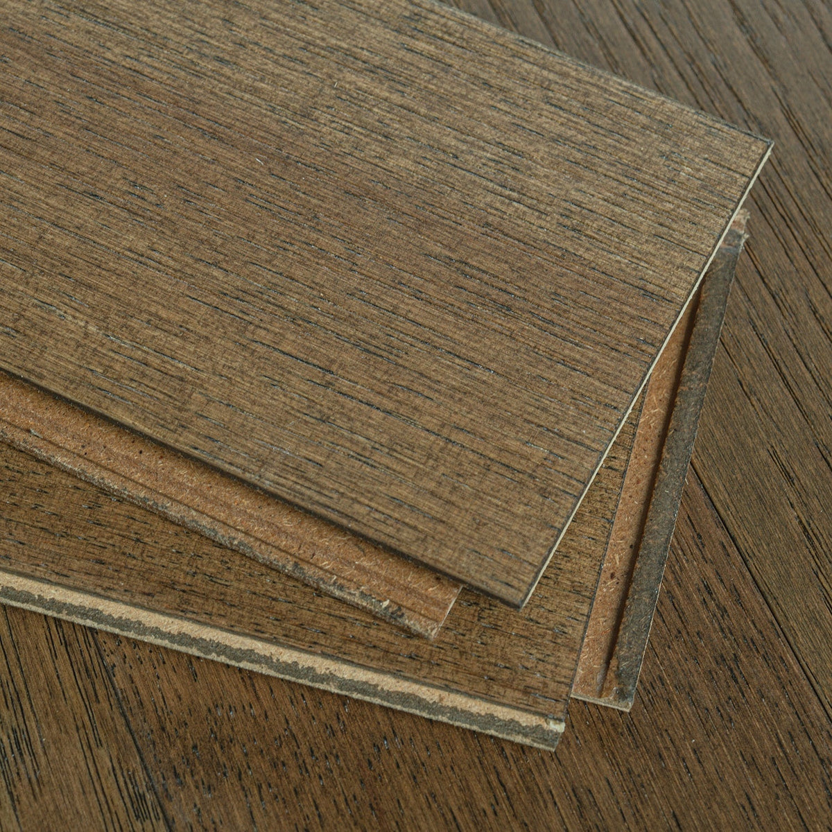 allen + roth Hickory Saddle hardwood flooring — installed room view