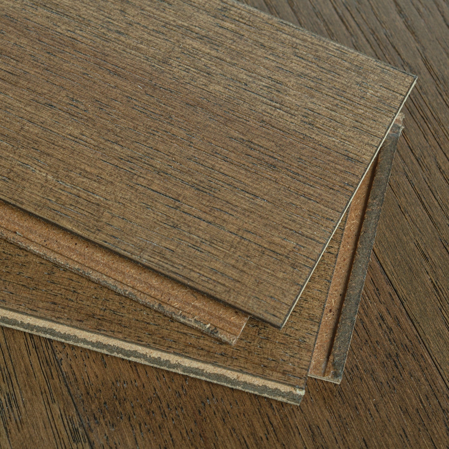 allen + roth Hickory Saddle hardwood flooring — installed room view