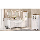 Hampton Harbor 22 in. W x 10 in. D x 67-1/2 in. H Linen Cabinet in White - Super Arbor