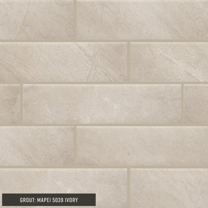 STAINMASTER Somerset Beige 3-in x 12-in Matte Ceramic Marble look Wall Tile product image