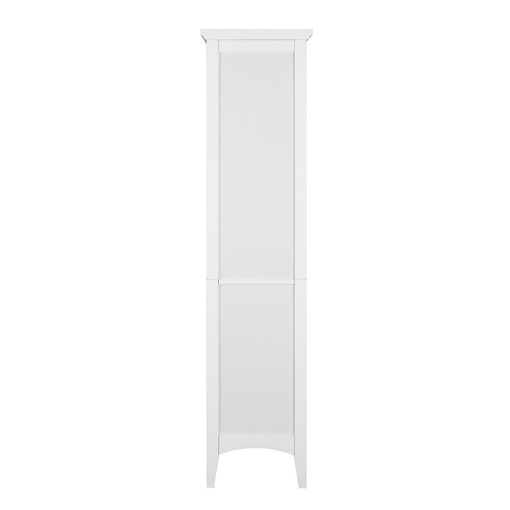 Simon 15 in. W x 63 in. H x 13-1/4 in. D Bathroom Linen Storage Floor Cabinet with 2-Shutter Doors in White - Super Arbor