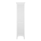 Simon 15 in. W x 63 in. H x 13-1/4 in. D Bathroom Linen Storage Floor Cabinet with 2-Shutter Doors in White - Super Arbor
