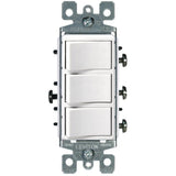 Decora 15 Amp 3-Rocker Combination Switch, White - Super Arbor