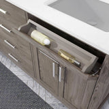Kali 72 in. W x 22 in. D Bath Vanity in Gray ENGRD Stone Vanity Top in White with White Basin Power Bar and Organizer