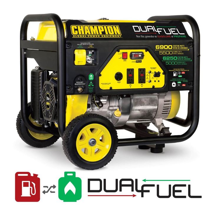 CHAMPION POWER EQUIPMENT 6250-Watt Dual-Fuel Powered Portable Generator with CO Shield Technology