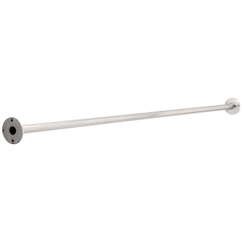 60 in. x 1 in. Beveled-Edge Stainless Steel Shower Rod in Brushed Nickel - Super Arbor