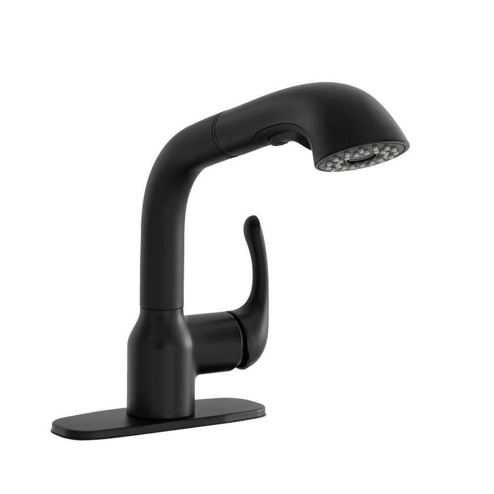 Dunning Single-Handle Pull-Out Laundry Faucet with Dual Spray Function in Stainless Spot Resistant - Super Arbor